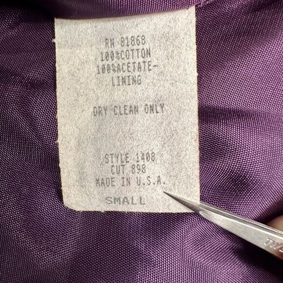 Ice Nine 1980s Vintage Quilted Floral Metallic Bomber Jacket Made in USA size S - Picture 8 of 15